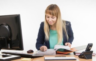 Female employee working