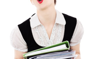 Depressed employee at work