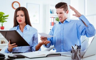 Man stressed at work