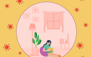 Stay home, social distance graphic