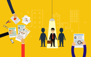 Infographic showing use of technology in HR hiring