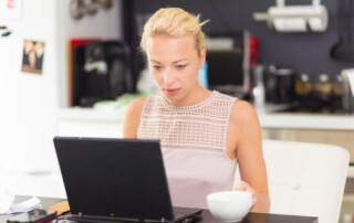 Woman working from home