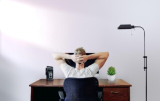 A Man Tired at Home Office