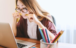 A Woman Struggling with a Creative Block at Work