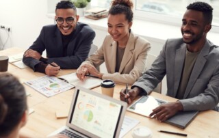 Employees answer survey questions.