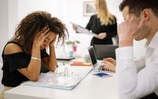 A Woman Looking at a Work File