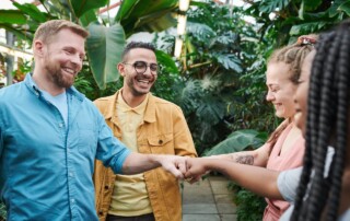 Employees Giving a Fist Bump