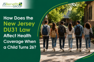 Young adults walking on campus representing New Jersey DU31 health coverage